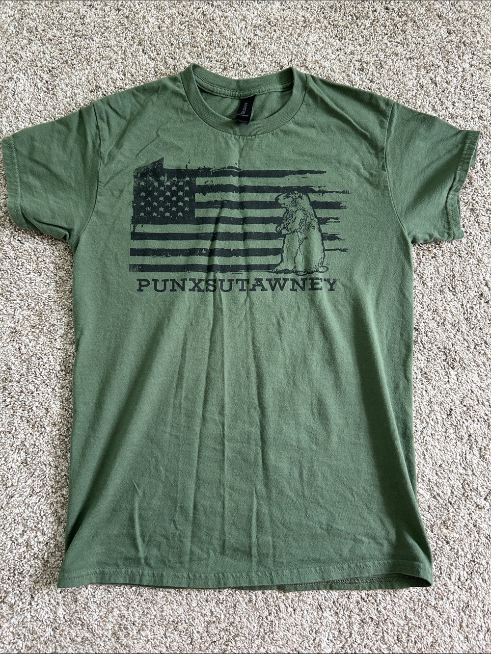 Olive Green Punxsutawney Phil Graphic Tee